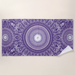 Serviette de plage Purple Mandala Print