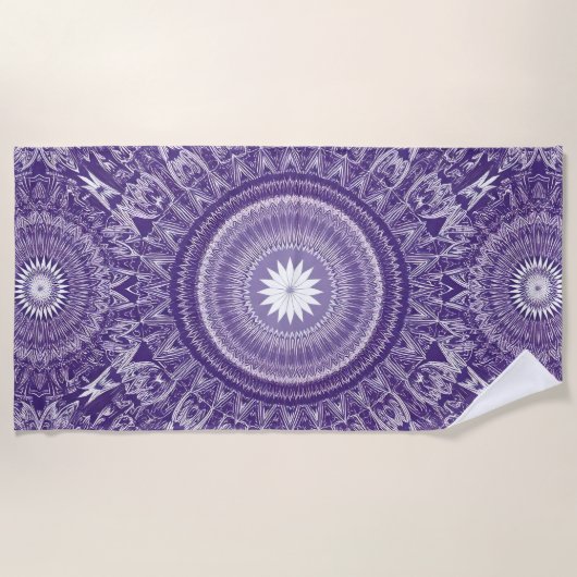 Serviette de plage Purple Mandala Print (Devant)