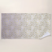 Serviette De Plage Purple Ombre Gold Mots Inspirants (Devant)