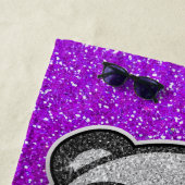Serviette De Plage Purple Ombre Parties scintillant noir blanc Panda  (En situation)