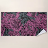 Serviette De Plage Purple peony flowers (Devant)