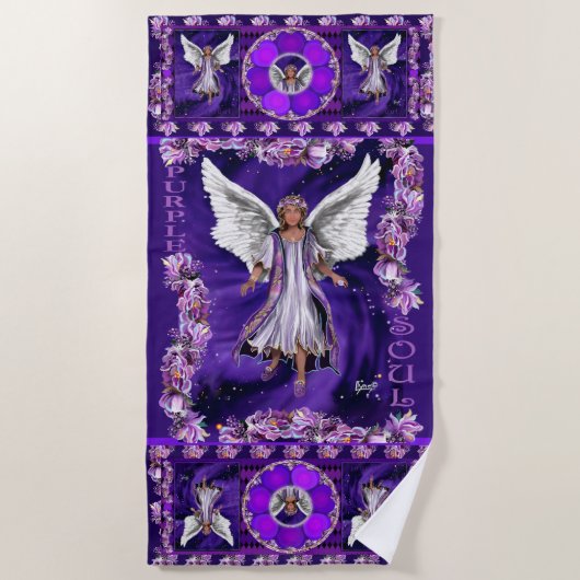 Serviette de plage Purple Soul (Devant)