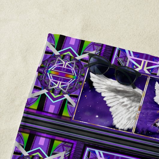 Serviette de plage Purple Soul (En situation)