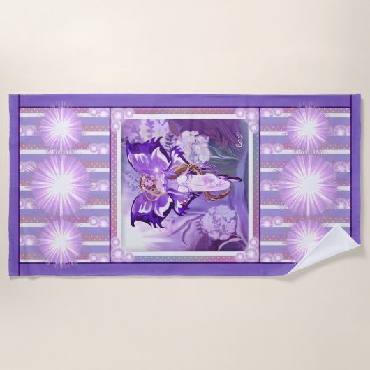 Serviette De Plage Purple Sun Fairy (Devant)