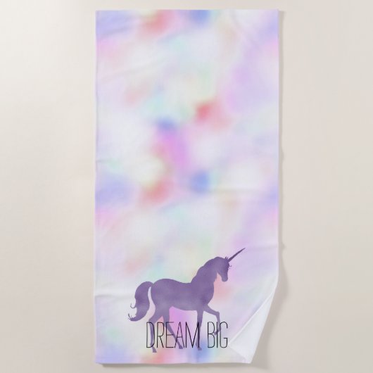 Serviette De Plage Purple Unicorne rose Peach (Devant)