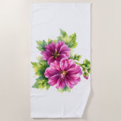 Serviette De Plage Purple Watercolor Flower Illustration  (Devant)