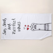 Serviette De Plage Purrfect Waves Pawesome (Devant)
