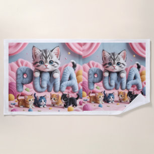 Serviette de plage PURRMA Chaton Mignon