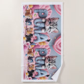 Serviette de plage PURRMA Chaton Mignon (Devant)