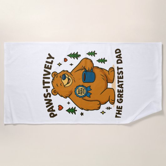 Serviette De Plage Pws-itivement le plus grand papa ours (Devant)