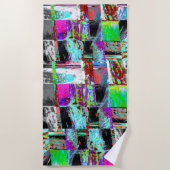 Serviette de plage – Quadrillage abstrait (Devant)