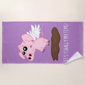 Serviette De Plage Quand les porcs volent dans l'année du porc (Devant)