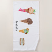 Serviette De Plage Quatre glaces personnalisées (Devant)