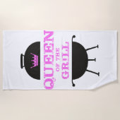 Serviette De Plage Queen Of The Grill, Couronne Rose (Devant)