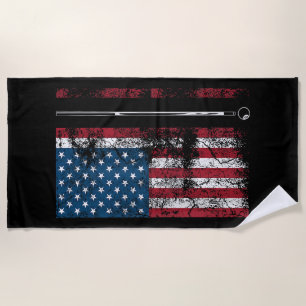 Serviette De Plage Queue de billard drapeau américain Mignon jeu de t