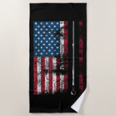 Serviette De Plage Queue de billard drapeau américain Mignon jeu de t (Devant)