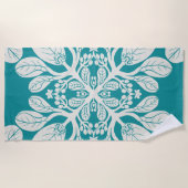 Serviette De Plage Quilt hawaïen Naupaka en beige (Devant)