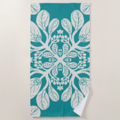 Serviette De Plage Quilt hawaïen Naupaka en beige (Devant)