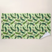 Serviette De Plage Quirky Festive Pickles de Noël Motif (Devant)