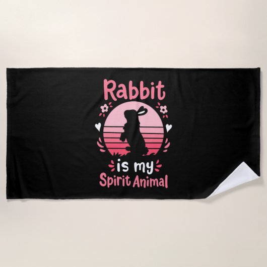 Serviette De Plage Rabbit is My Spirit Animal (Devant)