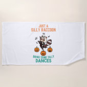Serviette De Plage Raccoon Dancing Halloween Citrouille (Devant)