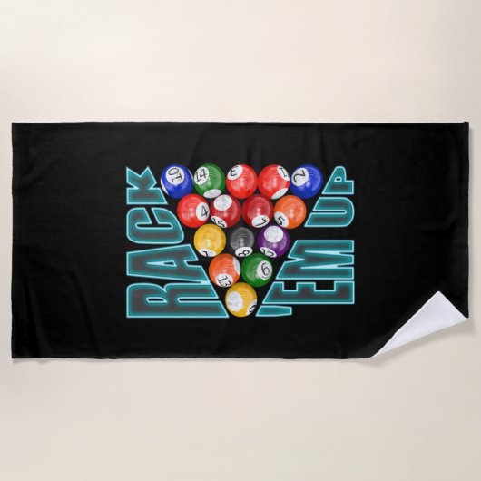 Serviette De Plage Rack'em Up Billiards (Devant)