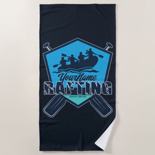 Serviette De Plage Rafting personnalisé Whitewater River Adventure (Devant)