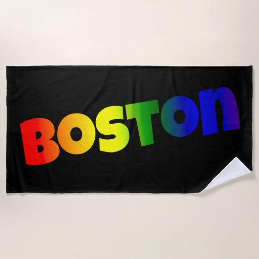 Serviette De Plage Rainbow Boston (Devant)