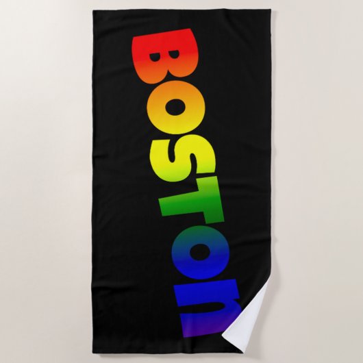 Serviette De Plage Rainbow Boston (Devant)