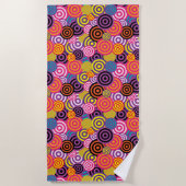 Serviette de plage Rainbow Coloured Circles (Devant)