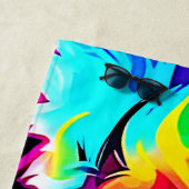 Serviette De Plage Rainbow Dog Portrait Art (En situation)