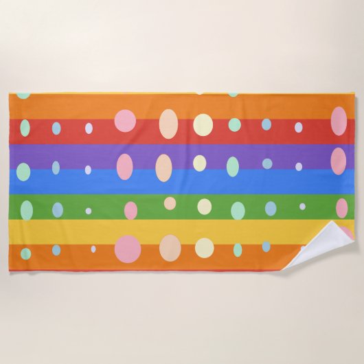 SERVIETTE DE PLAGE RAINBOW DOT STRIPES (Devant)