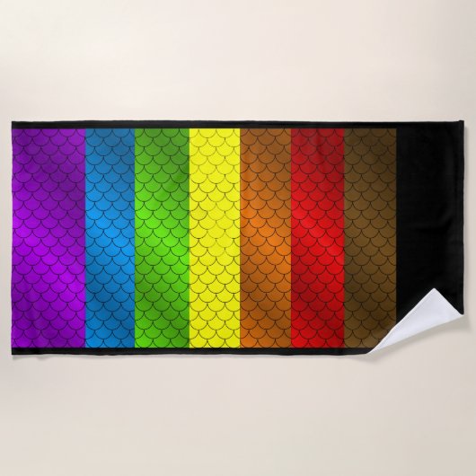 Serviette de plage Rainbow Dragon Scales (Devant)