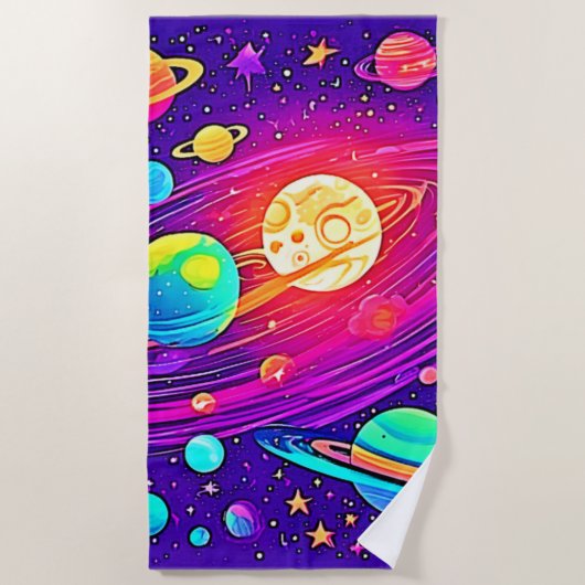 Serviette De Plage Rainbow Galaxy : Cartoon Fun (Devant)