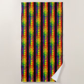 Serviette de plage Rainbow Gay Peace (Devant)