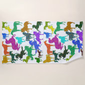 Serviette De Plage Rainbow Horses - "Dotty about Horses !" (Devant)