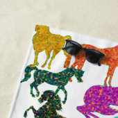Serviette De Plage Rainbow Horses - "Dotty about Horses !" (En situation)