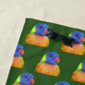 Serviette De Plage Rainbow Lorikeet Parrot Motif (En situation)
