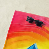 Serviette De Plage Rainbow Mountain Majesty Art (En situation)