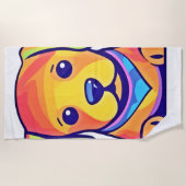 Serviette De Plage Rainbow Puppy Love (Devant)