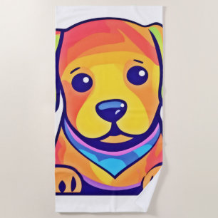 Serviette De Plage Rainbow Puppy Love