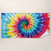 Serviette De Plage Rainbow Tie Dye Party (Devant)