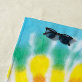 Serviette De Plage Rainbow Tie Dye Party (En situation)