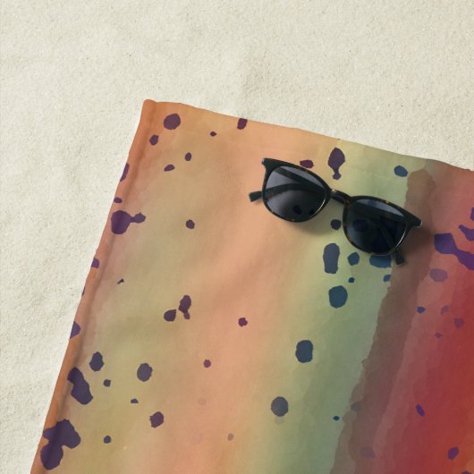 Serviette De Plage Rainbow Trout Fish Skin Amusant Motif Specké (En situation)