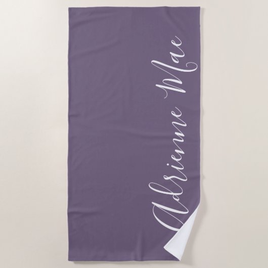 Serviette De Plage Raisin pourpre Simplement Personnalisé (Devant)