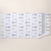 Serviette De Plage Rames de bateau à profusion Blanches (Devant)