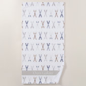 Serviette De Plage Rames de bateau à profusion Blanches (Devant)