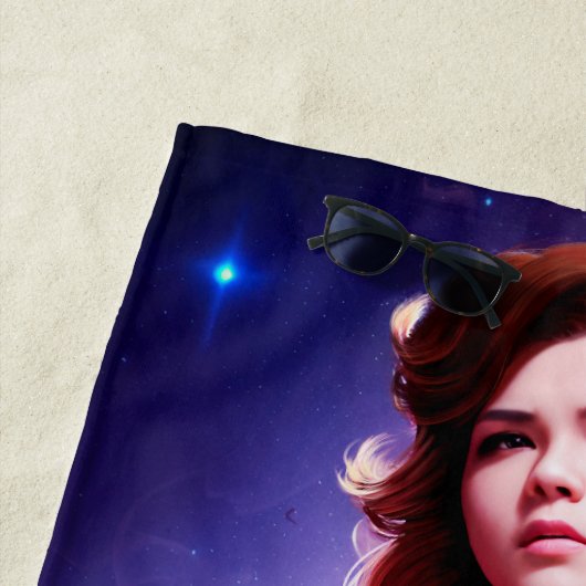 Serviette De Plage Ranger d'espace Sci Fi féminin des années 50 Vivid (En situation)