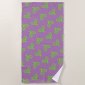 Serviette De Plage Raquettes de tennis en Neon Vert Fluorescent été (Devant)