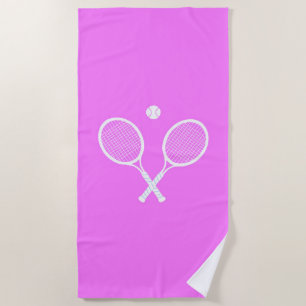Serviette De Plage Raquettes de tennis et Ball Pink Wellness